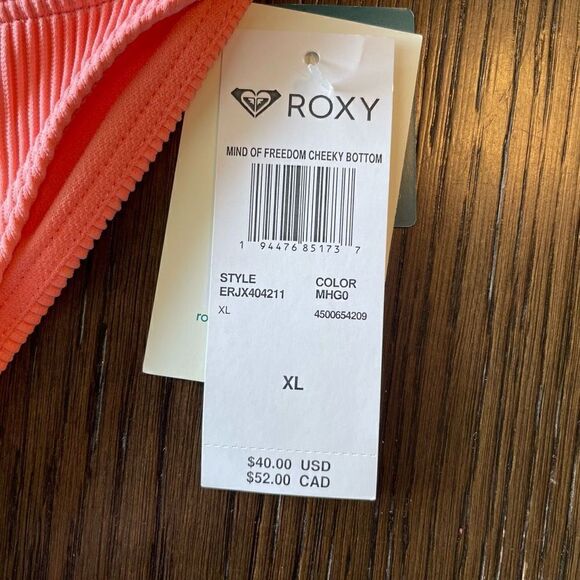 Roxy Mind of freedom cheeky coral bikini bottom, XL NWT - Picture 3 of 6